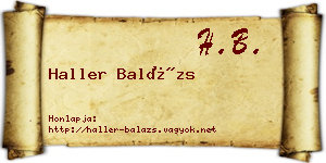 Haller Balázs névjegykártya