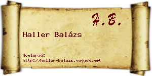 Haller Balázs névjegykártya